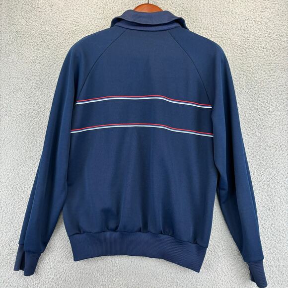 70s Track Jacket Mens Large Blokecore Streetwear Athletic Retro Full Zip Pocket - Picture 2 of 11